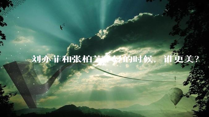 刘亦菲和张柏芝年轻的时候，谁更美？